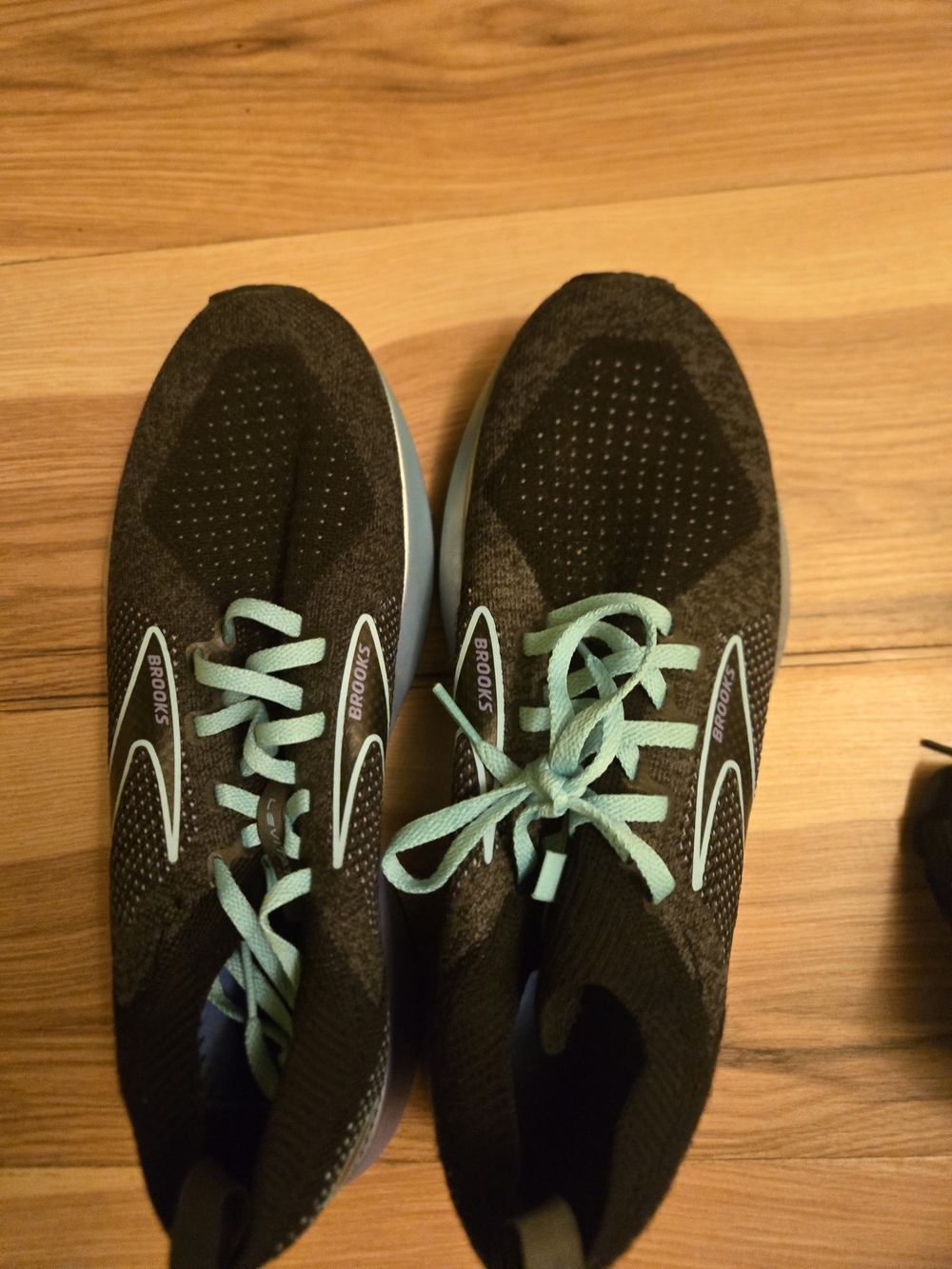 Brooks Women’s Black Running Shoes with Mint Laces
